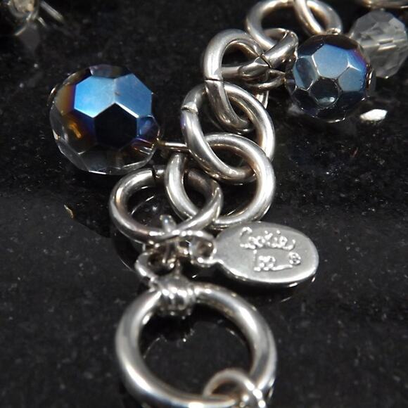 Vintage Cookie Lee Czech Beads Bracelet & Hoop Earrings Set, 1990s - Picture 4 of 8